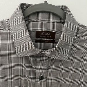 Men’s Tasso Elba Dress Shirt with French Cuffs Sz L
